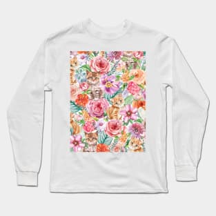 Kittens in flowers IV Long Sleeve T-Shirt